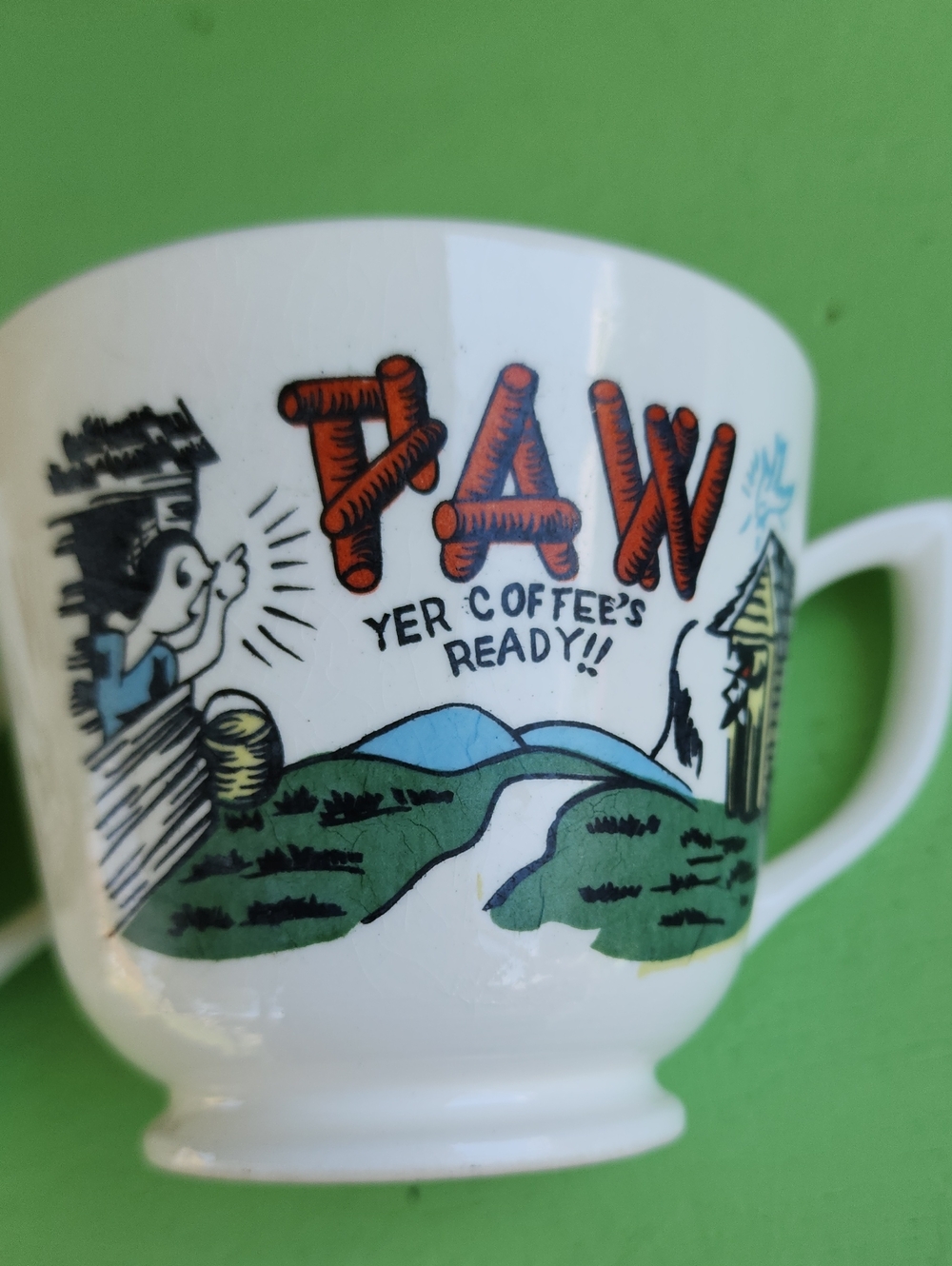 Vintage 1950s Maw & Paw Hillbilly Coffee Mug Set 10oz Humorous Novelty Drinkware - Picture 5 of 7